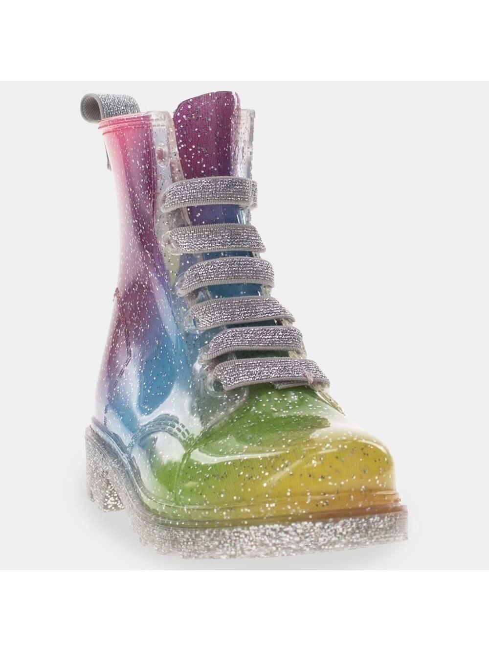 9C Western Chief Naomi Ombre Rainbow Print Glitter Rain Boots